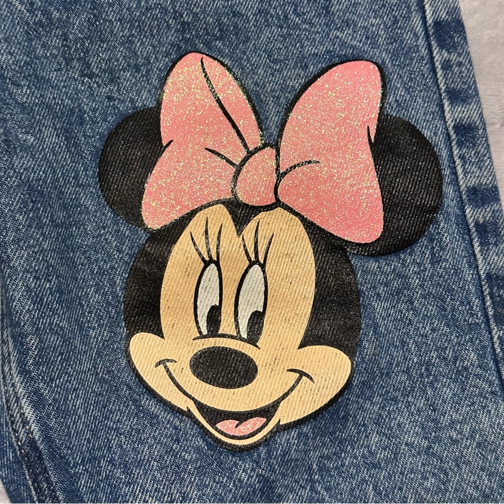 H&M Disney Minnie Mouse & Figaro Jeans Girl’s Elastic Waist Denim Pants Size 5T - Picture 2 of 10